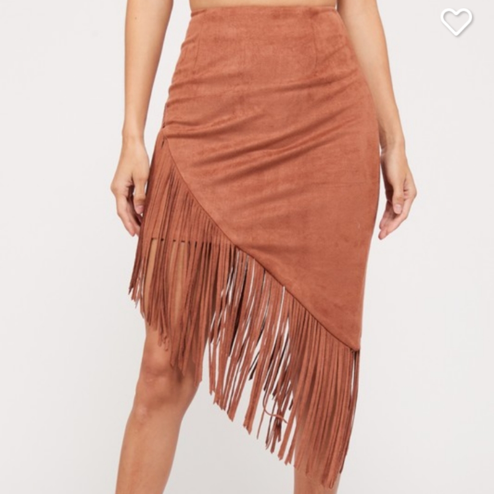 Suede fringe Skirt